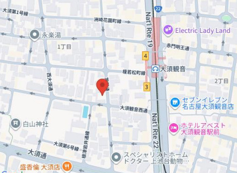 ポルタニグラ大須観音の地図