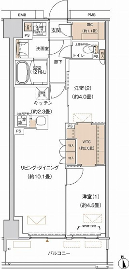 【間取り】 | プライムネクサス大森北