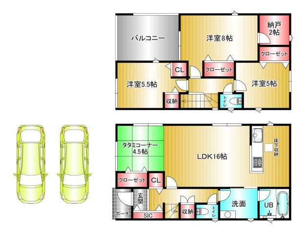 クレイドルガーデン和歌山市有本　第３　新築戸建ての間取り