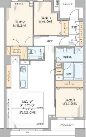 エフローレ日本橋の間取り