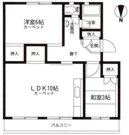 村上団地２街区３８棟の間取り