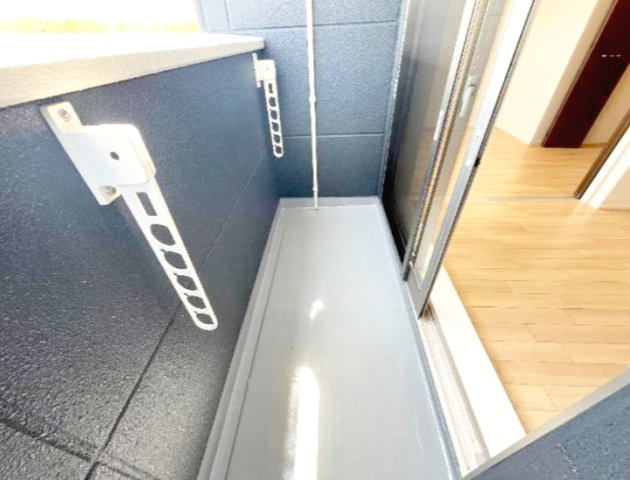 熊本市北区龍田７丁目のアパートのバルコニー