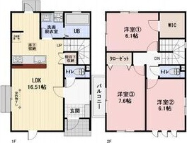 渡邉様戸建賃貸住宅の間取り