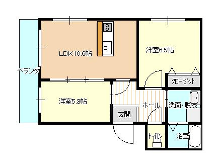 丹波篠山市網掛の賃貸マンションの間取り