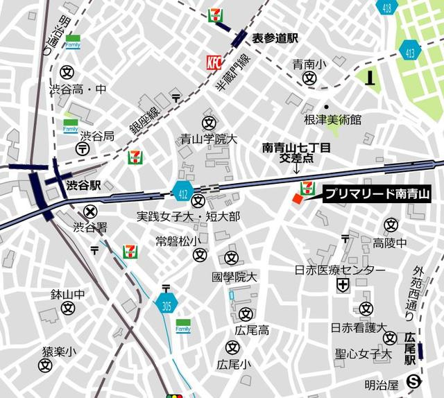 プリマリード南青山の地図