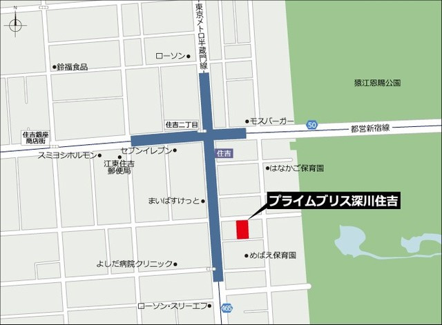 プライムブリス深川住吉の地図