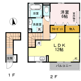 【間取り】 | Ｄ－ｒｏｏｍ山西