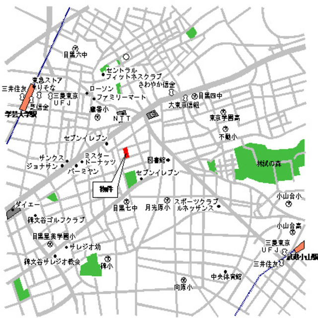 パークアクシス目黒本町の地図