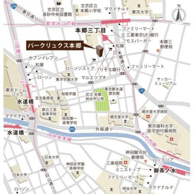 パークリュクス本郷の地図