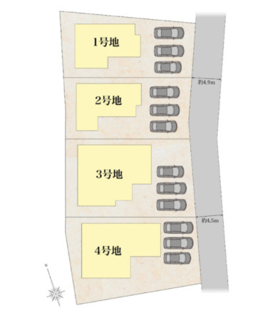 津市久居元町 新築戸建【全4棟】の区画図
