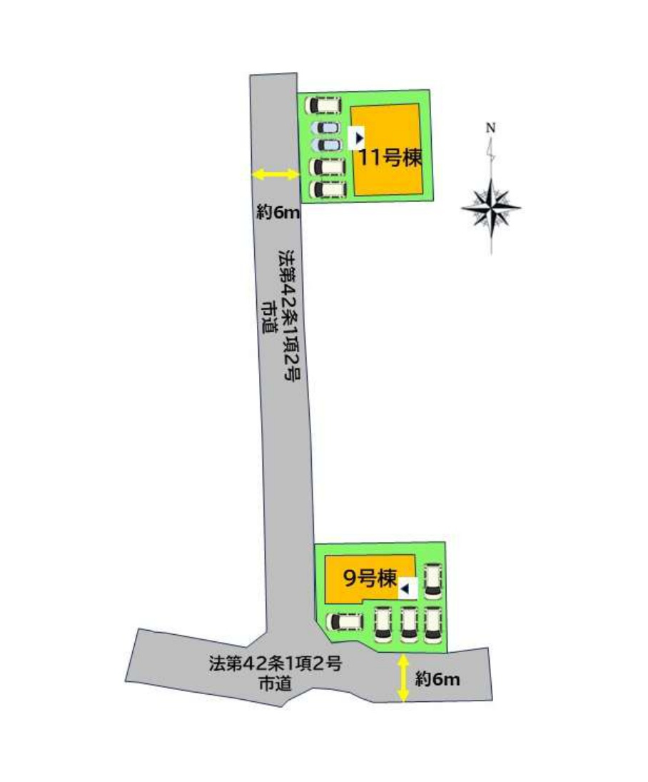 鳥栖市立石町第1-2棟（13号棟）の区画図|配置図（13号棟）