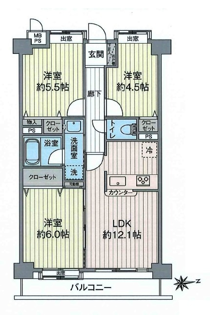 ライオンズプラザ西所沢の間取り|3LDK!リノベーションにより綺麗な状態でご入居いただけるお部屋です！
