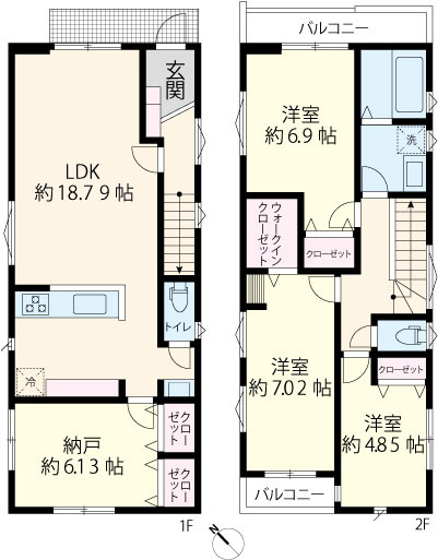 建築プラン　建物価格1400万円税込み
土地＋建物で7680万円　プラス200万円で間取変更できます。