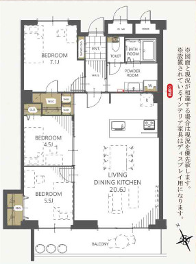 舞子五色塚ハイツの間取り|間取り図。