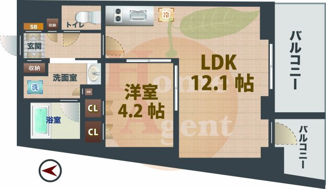 【間取り】 | プラウドフラット中野 | 1LDKのお部屋です。