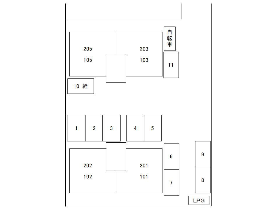 コーポサンライトのその他|駐車場配置図