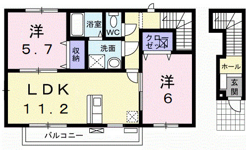 カモンドール杏Ｂの間取り