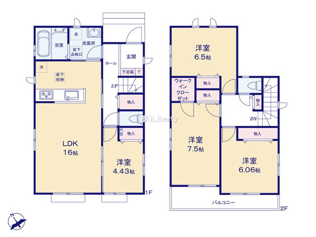 守谷市薬師台2丁目　新築戸建　A号棟の間取り