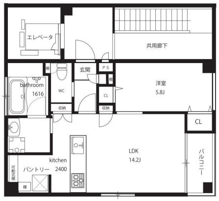 フローラ梅田東の間取り