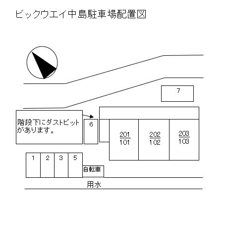 ビックウエイ中島のその他|駐車場配置図