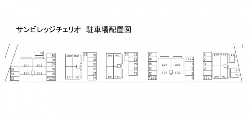 サンビレッジチェリオのその他|駐車場配置図
