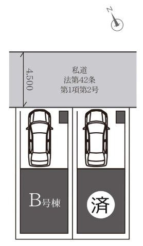 【横浜市鶴見区江ケ崎町8-27全2棟新築戸建て】★仲介手数料無料★（新鶴見小学校・矢向中学校）の区画図