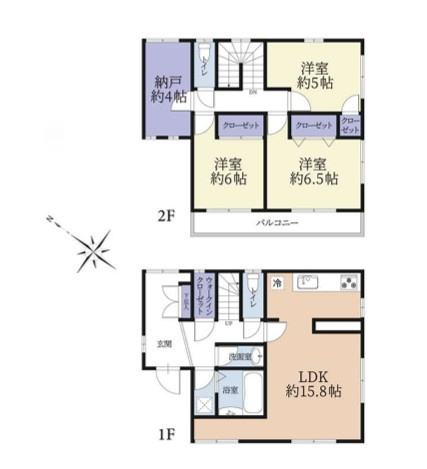 八王子市　中野町　中古戸建ての間取り|～南西向き3SLDK　収納豊富、陽当たりの良い間取りです～