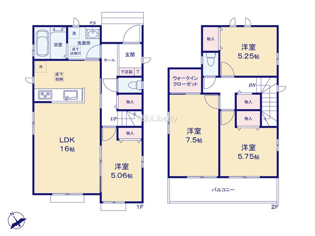 守谷市薬師台2丁目　新築戸建　D号棟の間取り