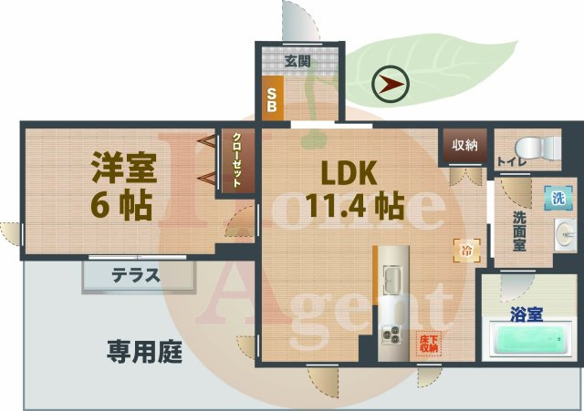 【間取り】 | トリア・ブルナ | 2LDKのお部屋です。