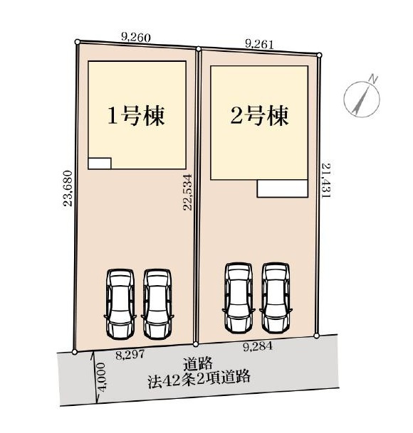第4境町　新築戸建　１号棟の区画図