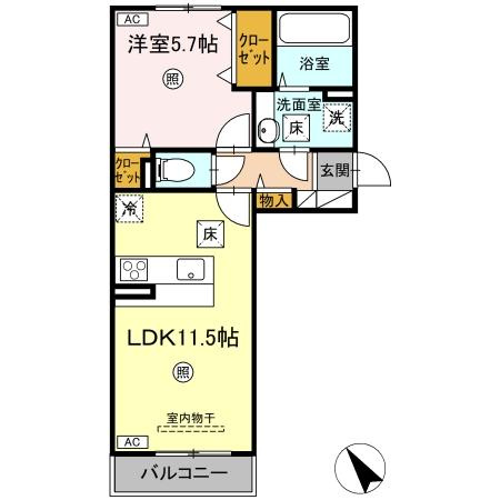 D-room Nの間取り