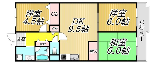 パレス南塚口2号棟の間取り