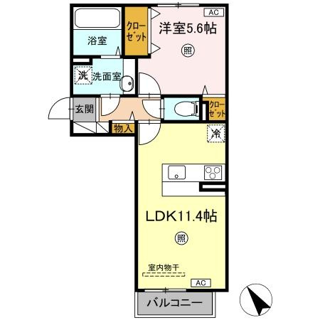 D-room Nの間取り