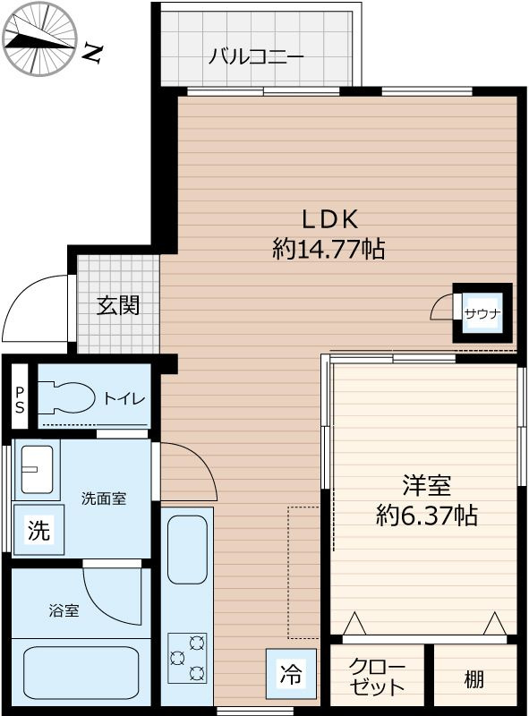 ＳＣＥＮＥ．Ｍｅｇｕｒｏ　Ｓａｕｎａ　Ｒｅｓｉｄｅｎｃｅ の間取り