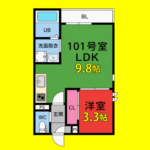 Grandtic Roxa　名古屋市賃貸　仲介手数料無料の間取り