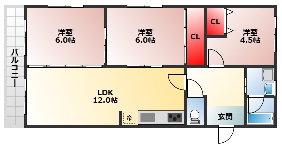【間取り】 | ベルハイツ西尾