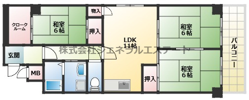 香里日光ハイツの間取り