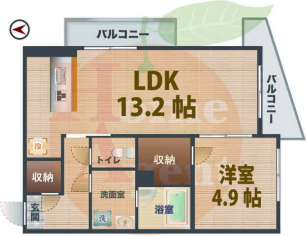 【間取り】 | PIENZA中野新橋 | 1LDKのお部屋です。