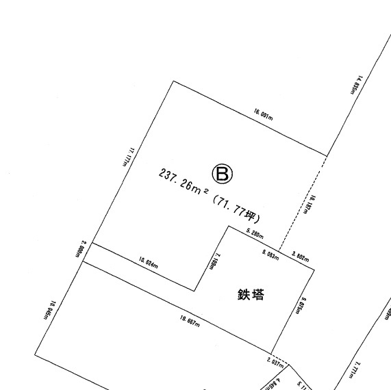 宇都宮市峰町　分譲地　区画B　の土地図