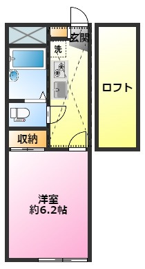 レオパレスグリンテルの間取り|ロフト付き♪