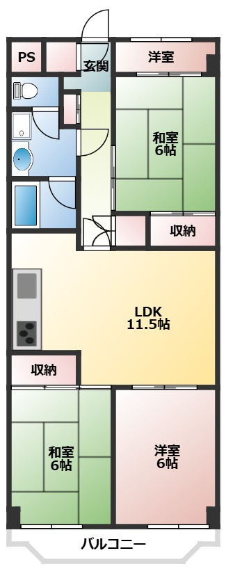 芝園ハイツ2号棟の間取り