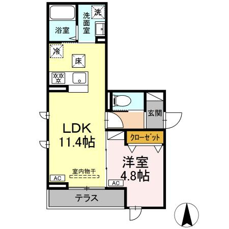 【間取り】 | Dフラット乞田