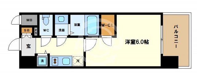 エスリード中之島SOUTHの間取り|エスリード中之島SOUTH　アウトポールで柱が無く、スッキリした間取。