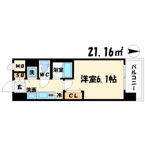 プレサンス天満橋アンジェの間取り|プレサンス天満橋アンジェ　開放感のある間取り
