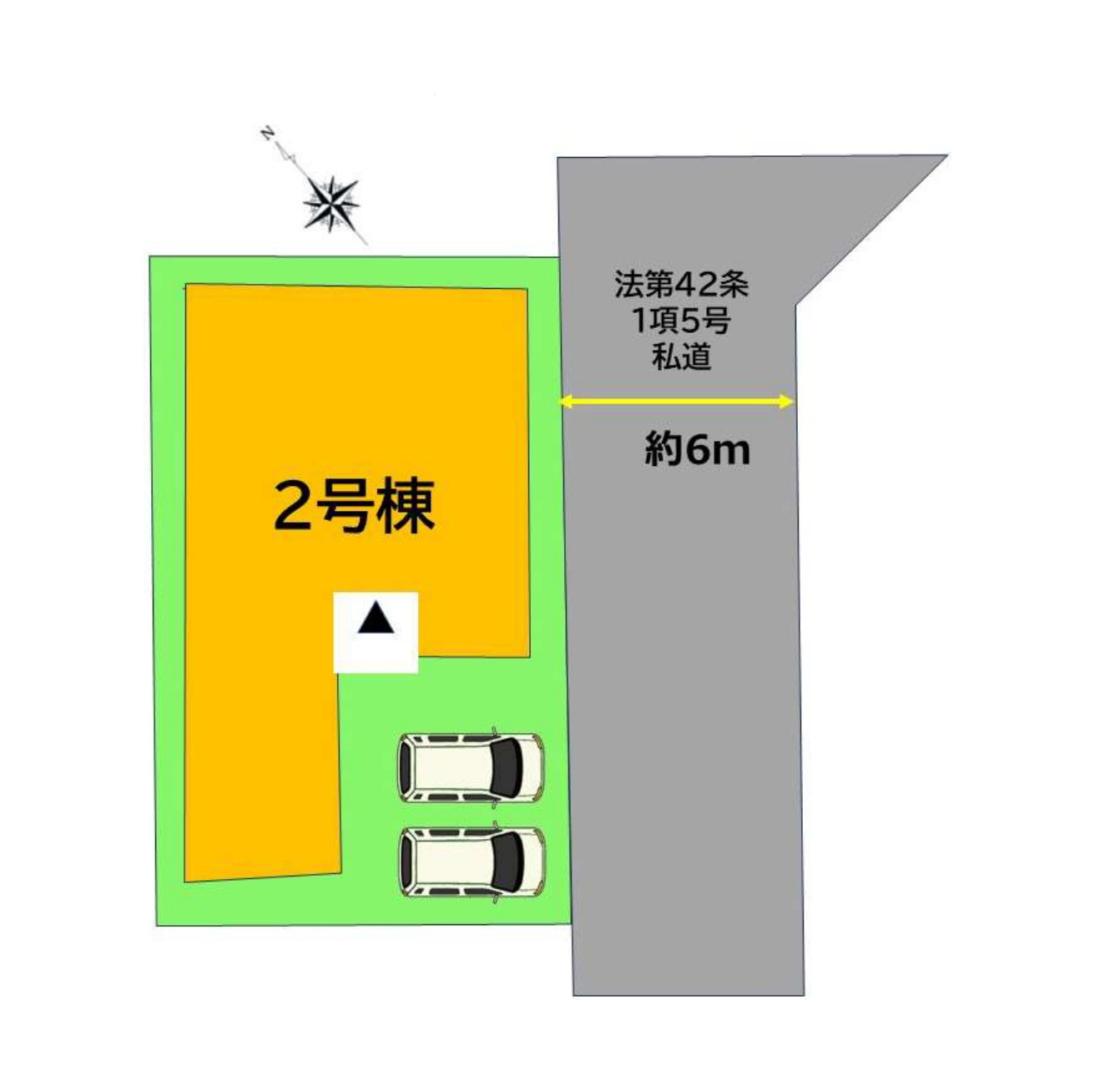 朝倉郡筑前町朝日第4-1棟（2号棟）の区画図|配置図（2号棟）