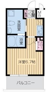 大阪市中央区十二軒町の賃貸マンションの間取り