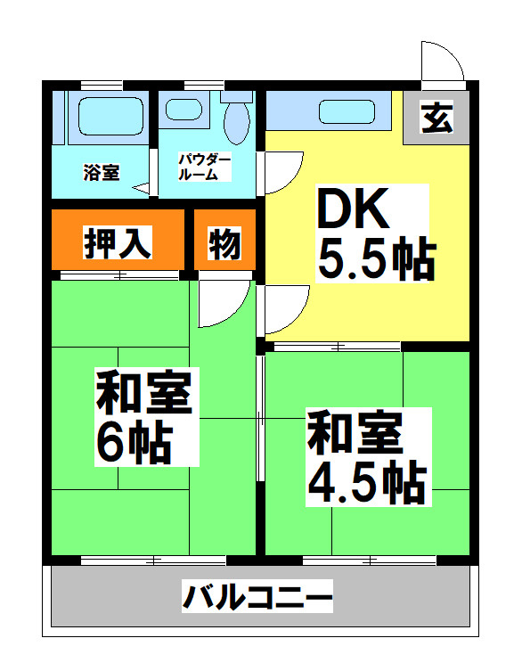 武蔵野市御殿山２丁目のアパートの間取り