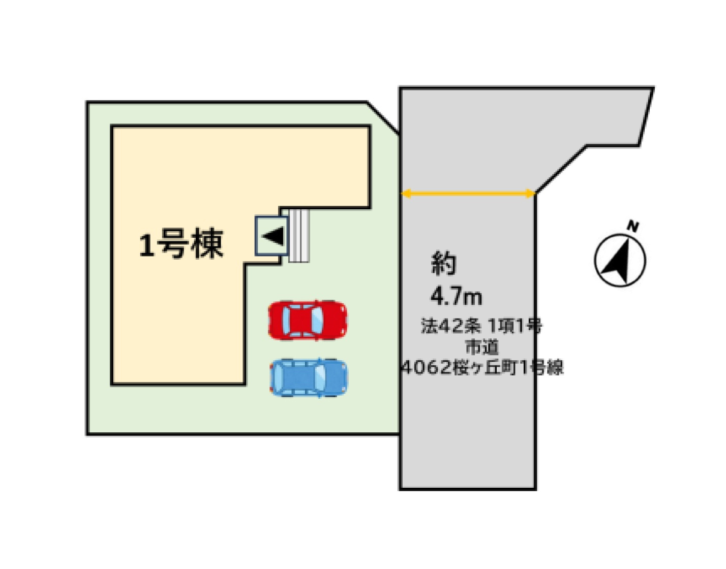 鳥栖市桜ケ丘町第1-1棟（1号棟）の区画図|配置図