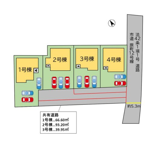 宗像市原町第1-4棟（3号棟）の区画図|配置図（3号棟）