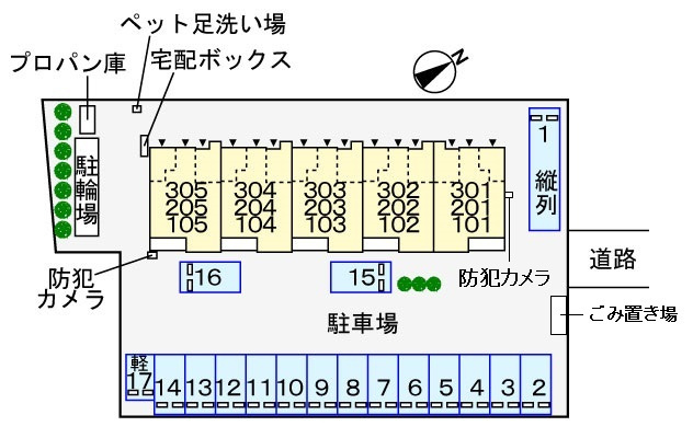 ひまわりの区画図|駐車場